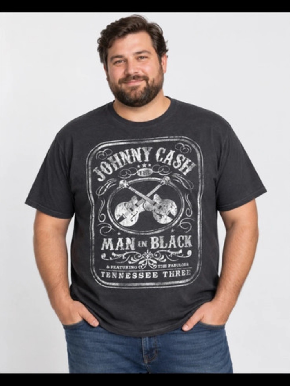 Johnny Cash 'Man in Black' Graphic Short Sleeve Tee - Black